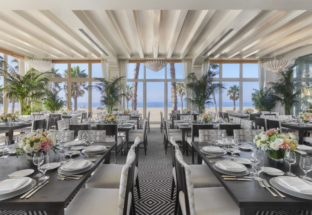 Tables set in the Conservatory venue