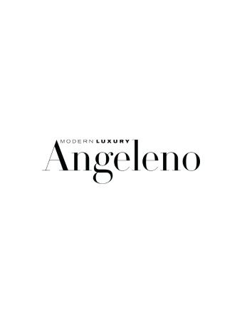 The Angeleno logo features black lettering on a white background.