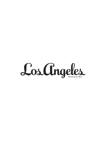 The Los Angeles Magazine logo features black lettering on a white background.